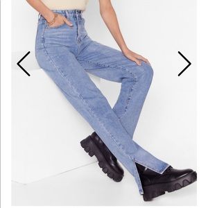 Nasty Gal Ankle Slit Jeans